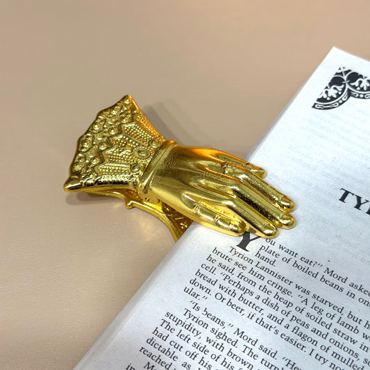 Gold Hand Book Clip